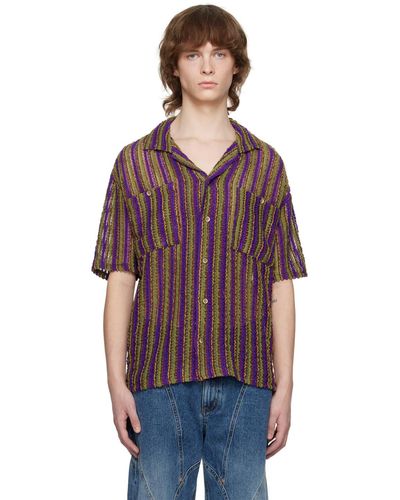ANDERSSON BELL Chemise mauve en tricot à mailles ouvertes - Violet