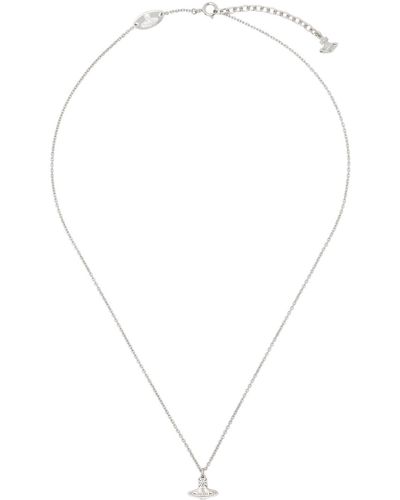 Vivienne Westwood Silver Oslo Pendant Necklace - White