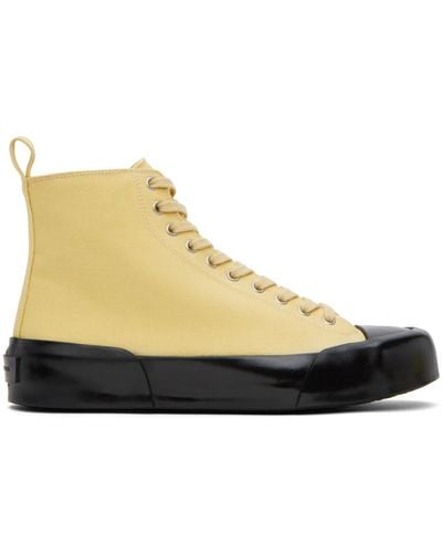 Jil Sander Yellow High-top Sneakers - Black