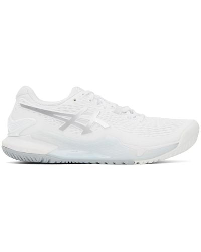 Asics White & Silver Gel-resolution 9 Trainers - Black
