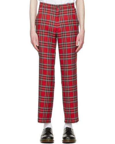 Manors Golf Pantalon rouge en polyester