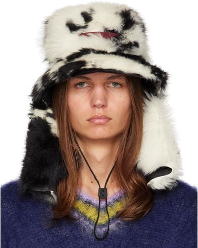 Marni Quilted Shearling Hat - Blue