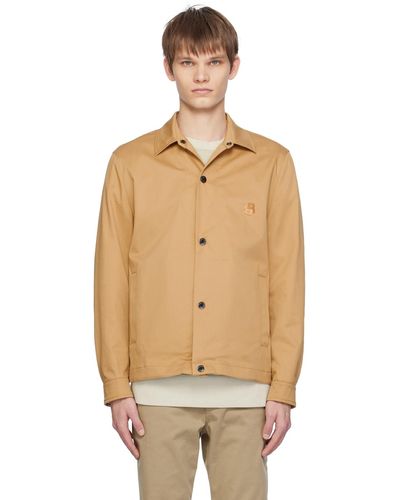 BOSS Tan Relaxed-Fit Jacket - Multicolor