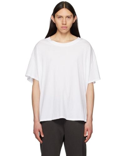 Les Tien ホワイト オーバーサイズ Tシャツ
