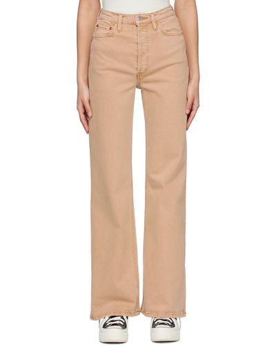 RE/DONE Beige Ultra High-rise Wide-leg Jeans - Natural