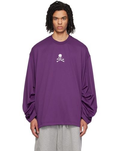 MASTERMIND WORLD Oversized Long Sleeve T-Shirt - Purple