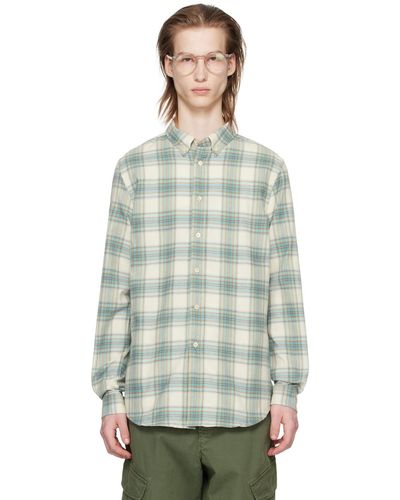 PS by Paul Smith Blue & Off-white Check Shirt - Multicolour