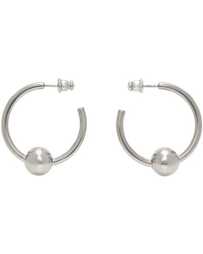 Jean Paul Gaultier Ssense Exclusive Silver Les Marins Logo Hoop Earrings - Metallic
