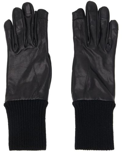 Rick Owens Black Runway Short Ribcuff Gloves