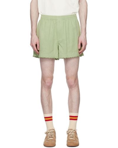 Bode Green Zig-zag Shorts