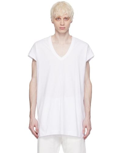 Dries Van Noten T-shirt blanc à col en v