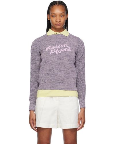 Maison Kitsuné Handwriting Sweater - Purple
