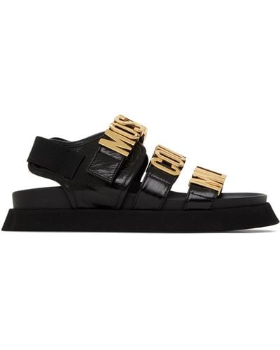Moschino Calfskin Couture Milano Sandals - Black