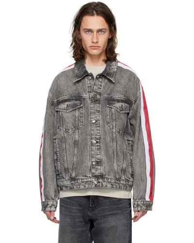 HUGO Grosgrain Denim Jacket - Grey