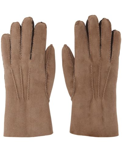 Paul Smith Gants bruns en peau retournée - Marron