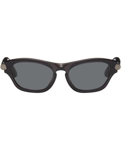 Burberry Grey Tubular Oval Sunglasses - Black