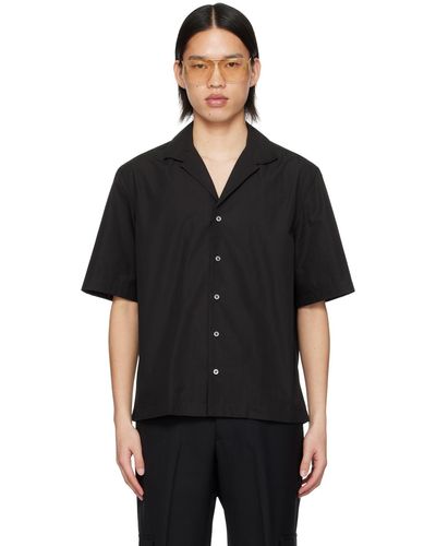 Lardini Spread Collar Shirt - Black