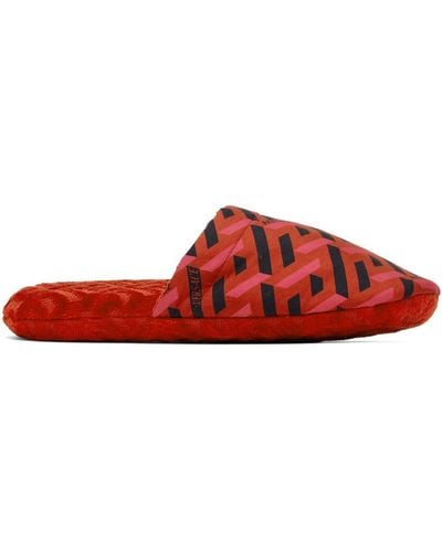 Red Versace Slippers for Women | Lyst