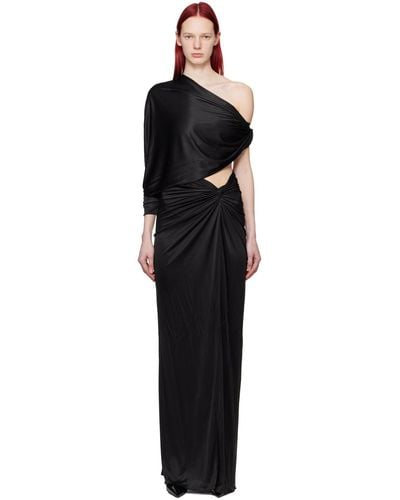 Atlein Knotted Maxi Dress - Black