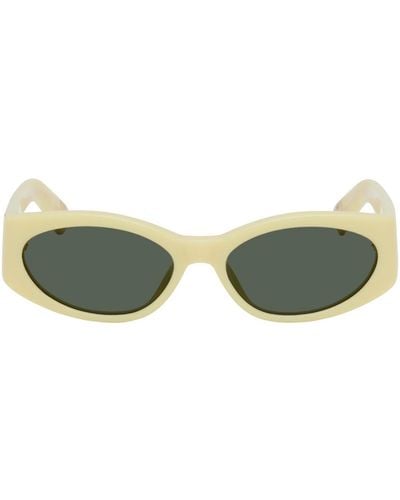 Jacquemus Lunettes de soleil 'les lunettes ovalo' jaunes - Vert