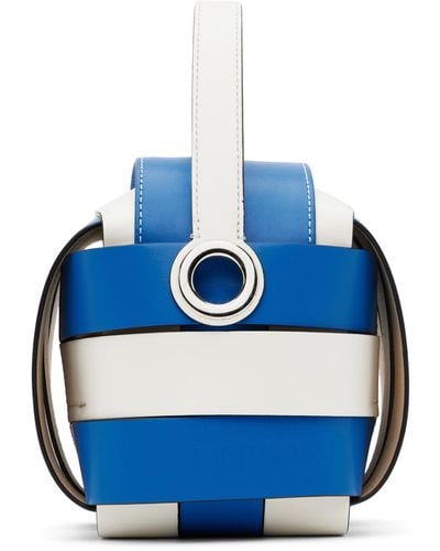 JW Anderson Blue & White Knot Top Handle Bag