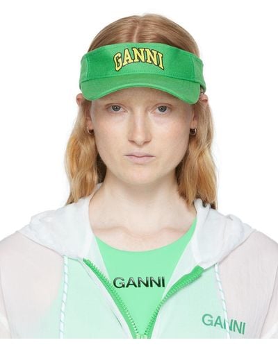 Ganni Ssense Exclusive Green Organic Cotton Visor