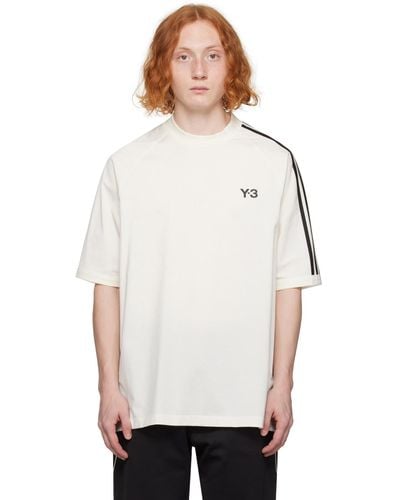 Y-3 オフホワイト 3-stripes Tシャツ