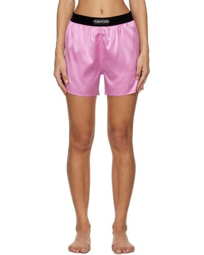 Tom Ford Pink Elasticized Pyjama Shorts