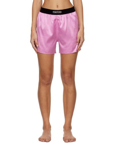 Tom Ford Short de pyjama rose à taille élastique