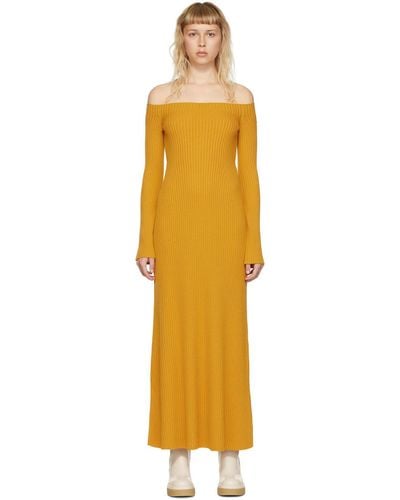 Chloé Yellow Wool Maxi Dress - Multicolor