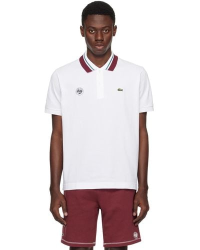 Lacoste Roland Garrosエディション ホワイト ポロシャツ