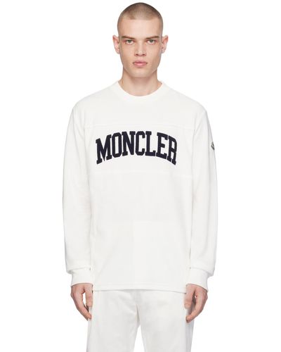 Moncler White Embroidered Sweatshirt - Black