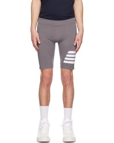 Thom Browne Grey 4-bar Compression Shorts - Black