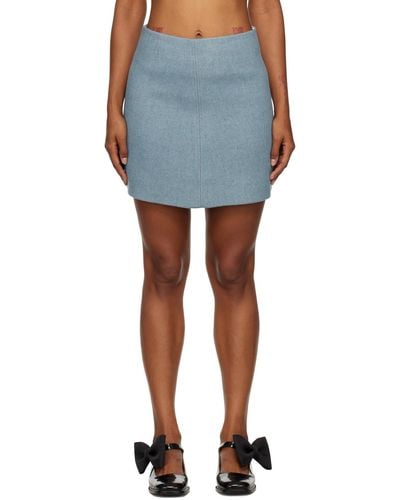 Ganni Blue Suiting Miniskirt