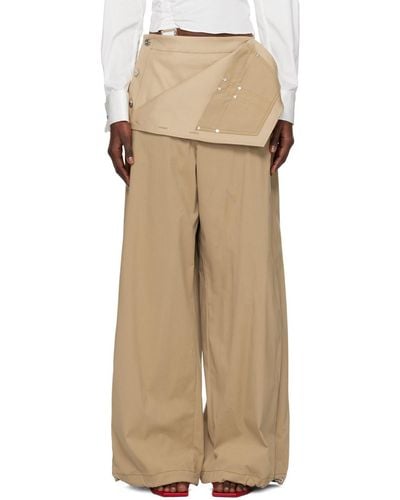 Dion Lee Tan Foldover Parachute Trousers - Natural