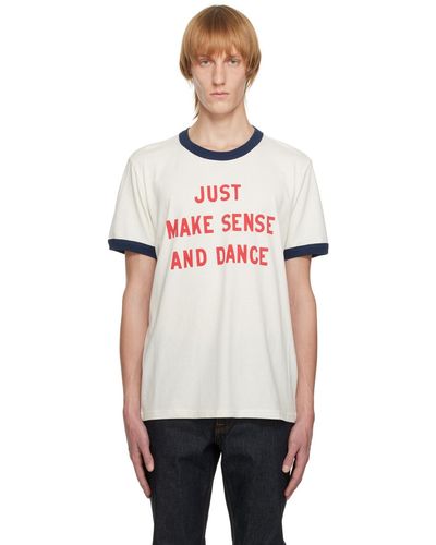 Nudie Jeans T-shirt ricky sense dance blanc - Multicolore