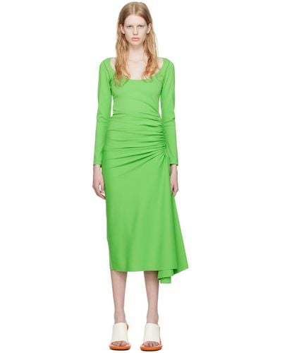 Marni Green Ruched Midi Dress