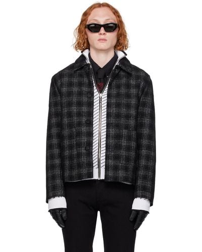 Ernest W. Baker Check Jacket - Black