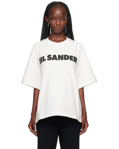 Jil Sander T-shirt blanc à logo imprimé