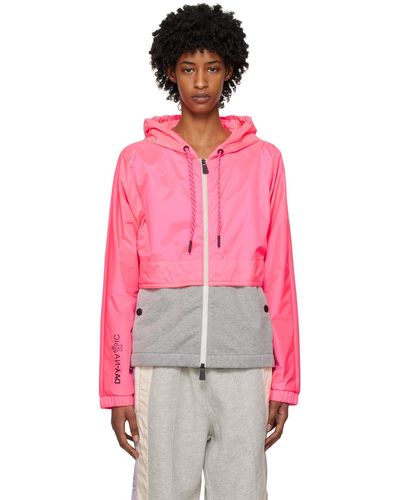 3 MONCLER GRENOBLE Pink & Grey Day-namic Maglia Hoodie