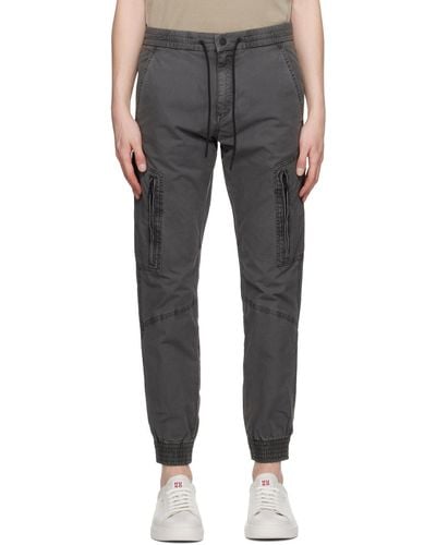 HUGO Grey Regular-fit Cargo Pants - Black