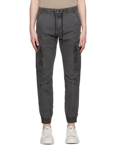 HUGO Pantalon cargo gris à coupe classique - Noir