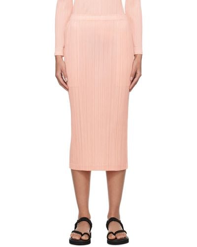 Pleats Please Issey Miyake Monthly Colours October Maxi Skirt - Pink