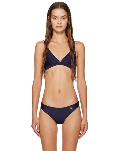 Sporty & Rich Sportyrich haut de bikini romy bleu marine - Noir