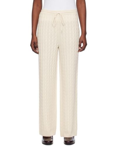 Totême Toteme Off-white Wide-leg Lounge Trousers - Natural