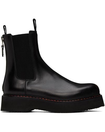 R13 Single Stack Chelsea Boots - Black