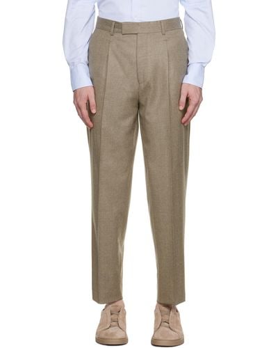 Zegna Grey Creased Trousers - Multicolour