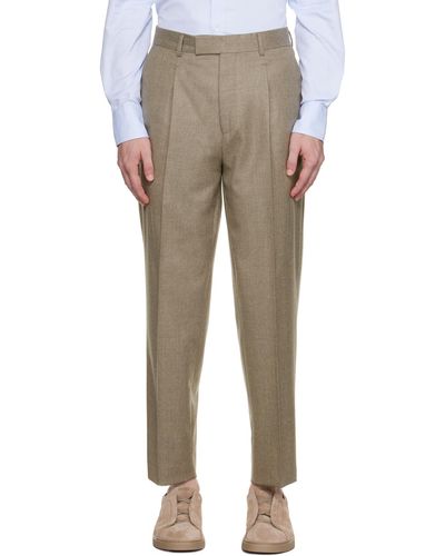 Zegna Pantalon gris à plis - Multicolore