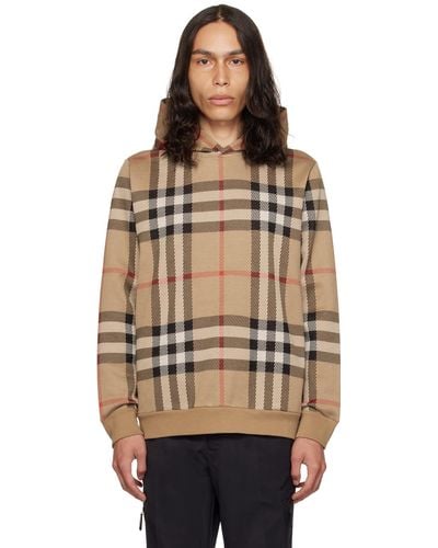 Burberry Beige Check Hoodie - Multicolour