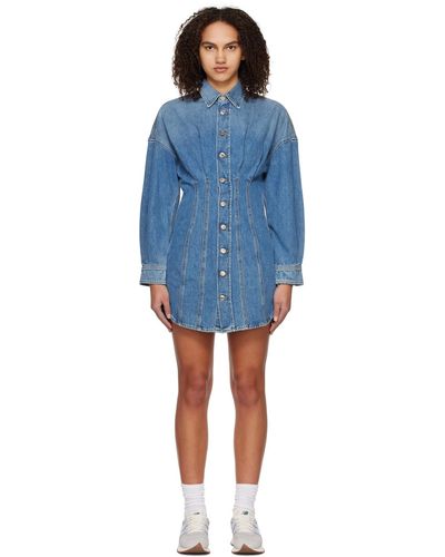 GRLFRND Grace Corset Shirt Denim Minidress - Blue